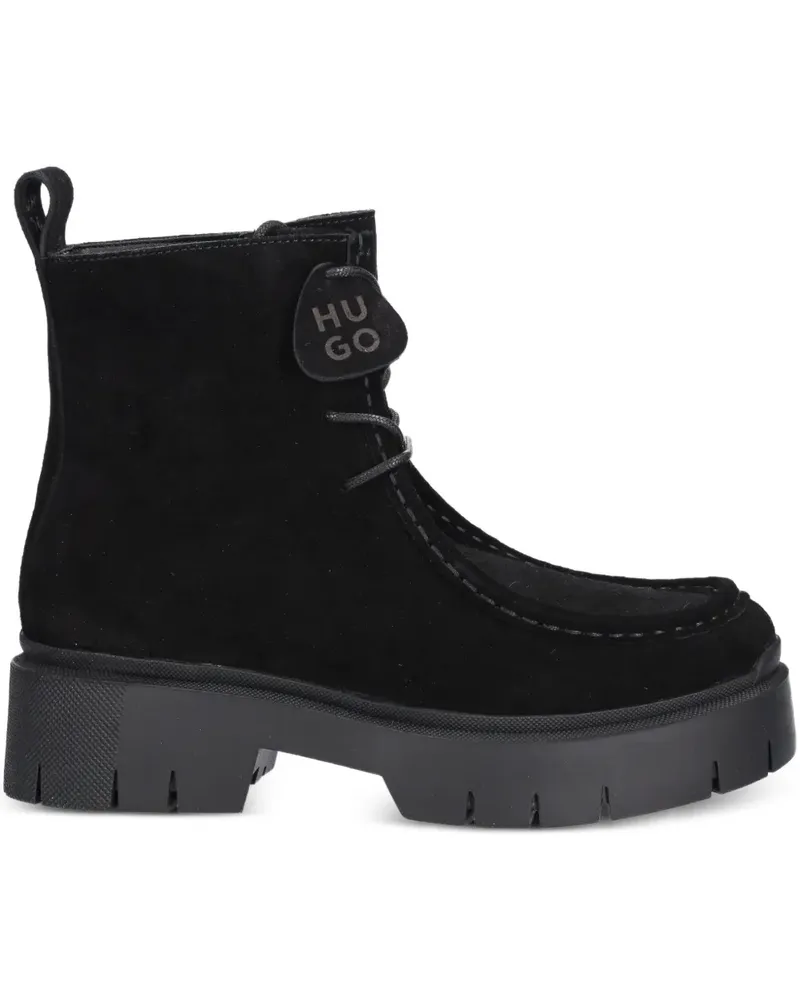 HUGO BOSS Stiefel aus Wildleder - Schwarz Schwarz