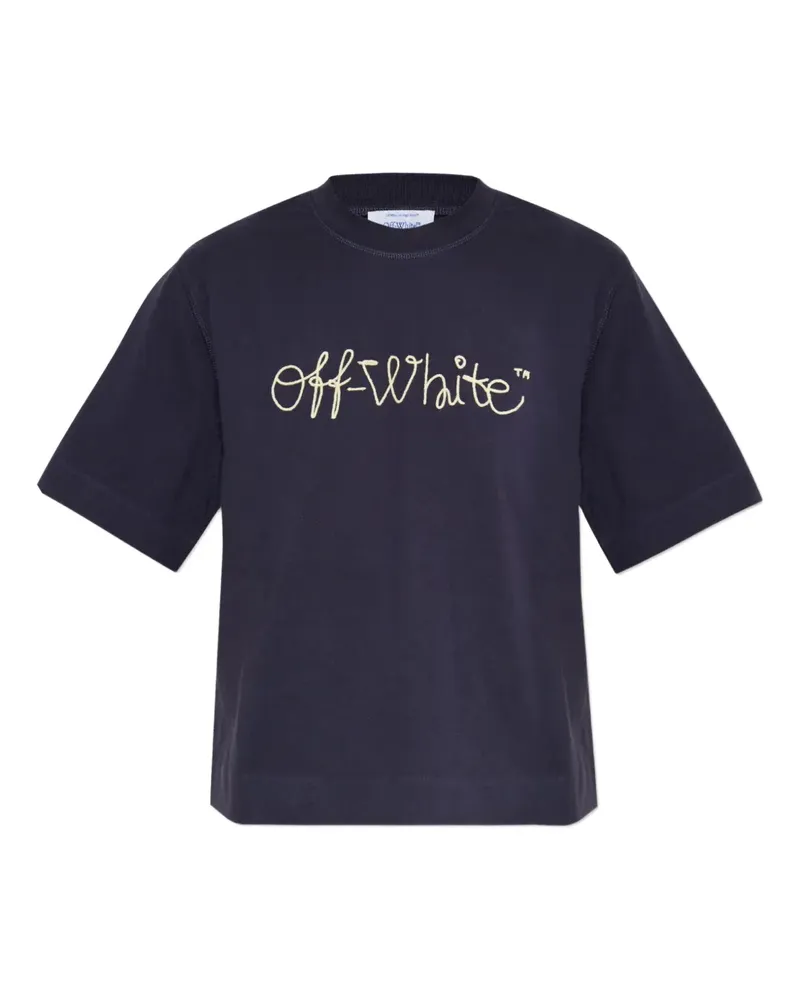 OFF-WHITE T-Shirt mit Logo-Stickerei - Blau Blau