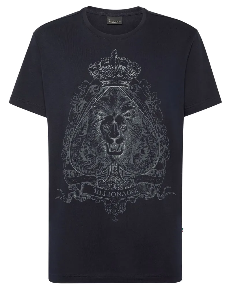 Billionaire T-Shirt mit Logo-Print - Blau Blau