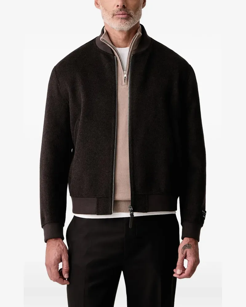 JOOP! logo-patch bomber jacket - Braun Braun