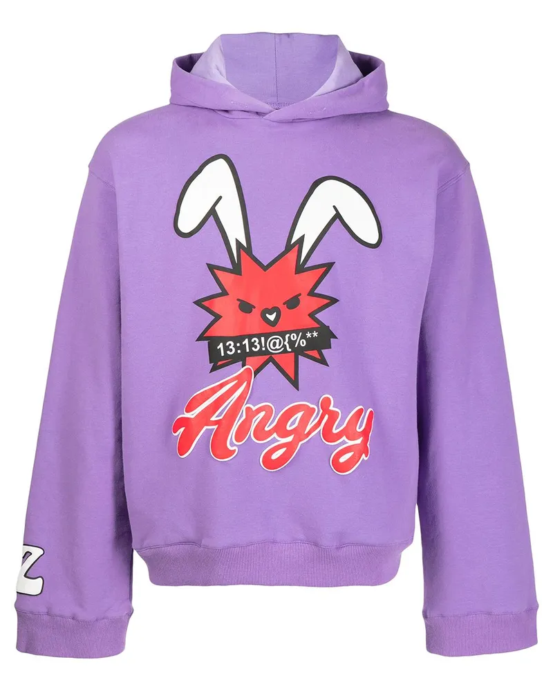 Natasha Zinko Hoodie mit grafischem Print Violett