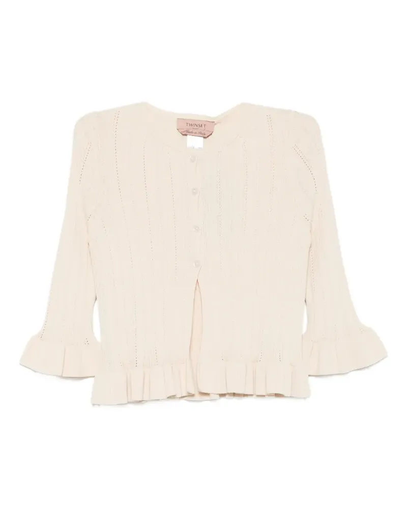 Twin-Set Cardigan mit Rüschen - Gelb Gelb