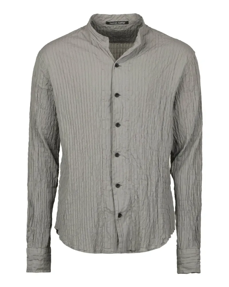 Hannes Roether Hemd mit Knitter-Finish - Grau Grau