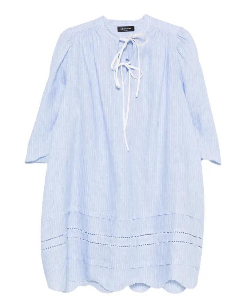 Fabiana Filippi tie-neck scalloped midi dress - Blau Blau