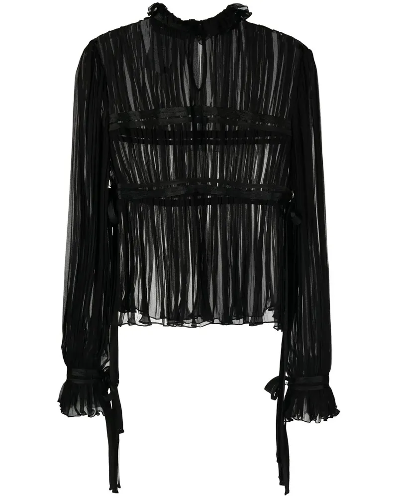 Alberta Ferretti Oberteil mit Rüschen - Schwarz Schwarz