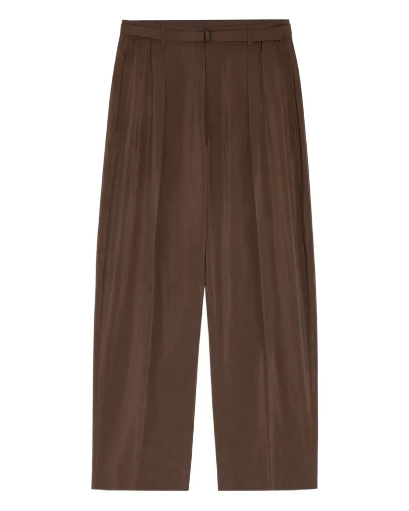 Christophe Lemaire Plissierte Hose mit Gürtel - Braun Braun