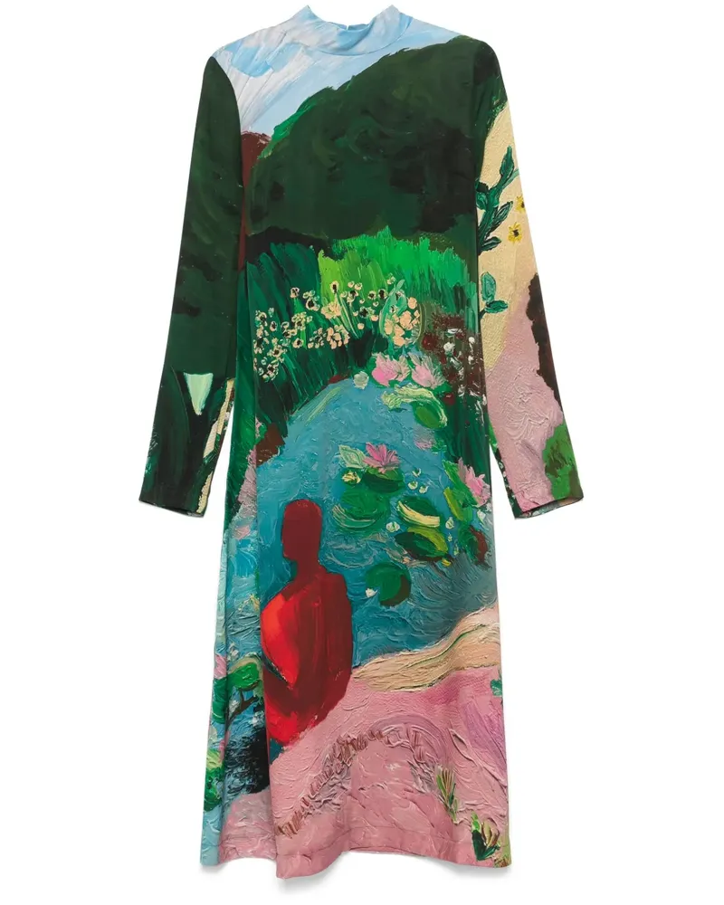 Stine Goya Midikleid mit langen Ärmeln - Grün Grün