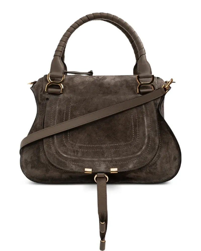 Chloé Marcie M suede tote bag - Grau Grau