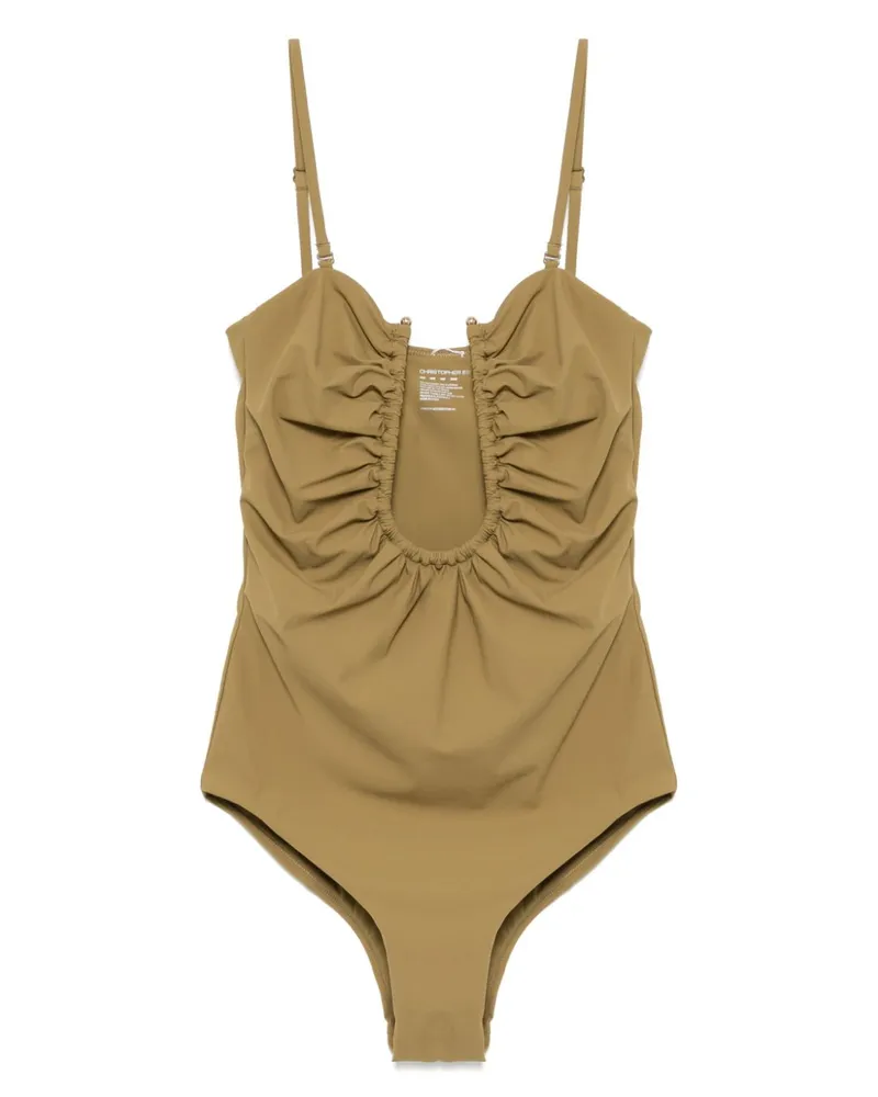 Christopher Esber Badeanzug mit Rüschung - Braun Braun