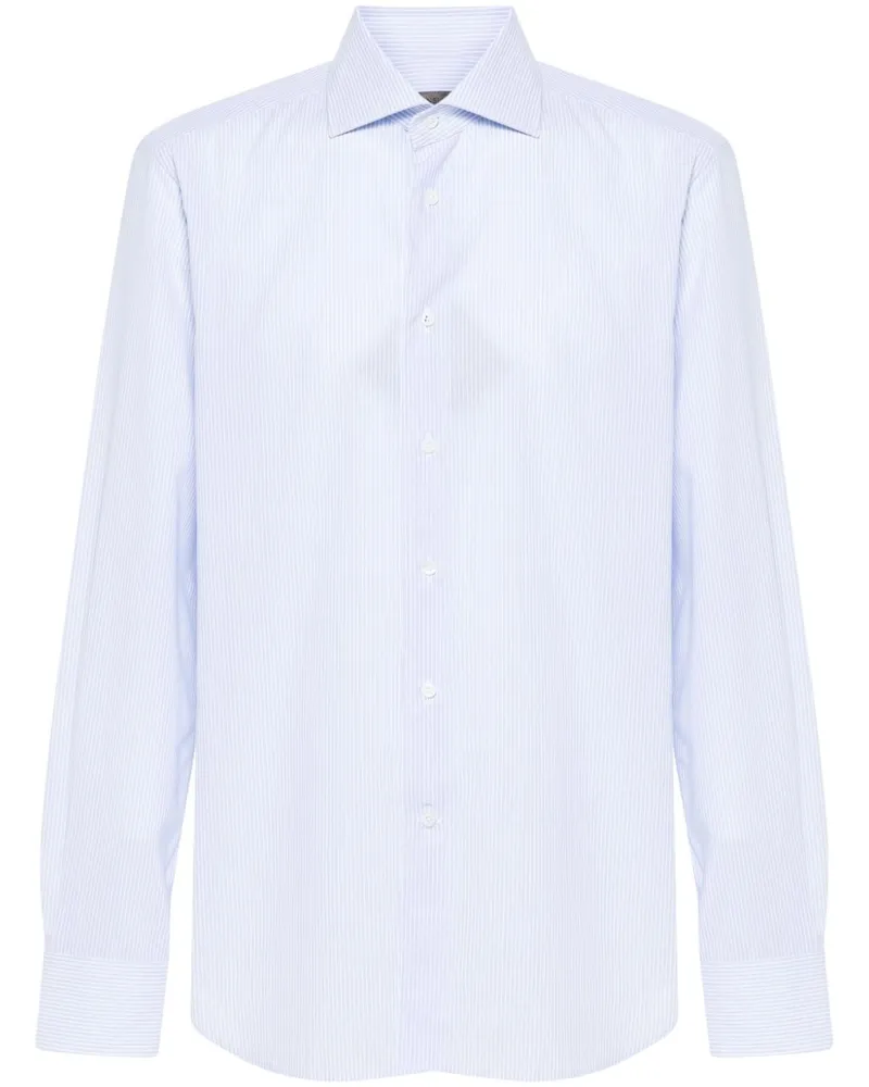 Corneliani Gestreiftes Hemd - Blau Blau