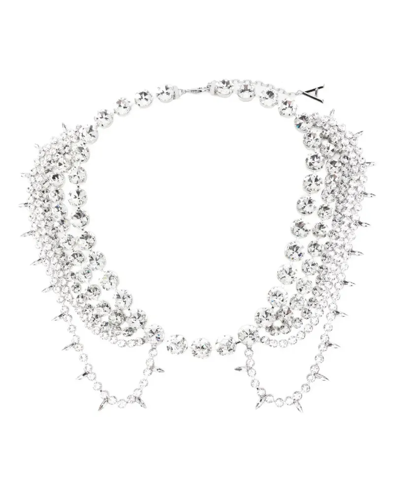Area Choker mit Kristallen - Silber Silber