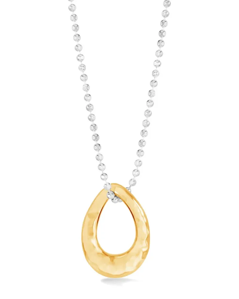 Dower & Hall Entwined Halskette mit ovalem Anhänger - Gold Gold