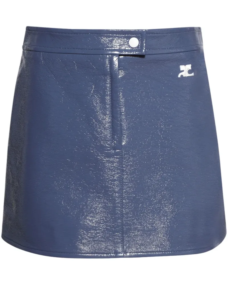 Courrèges Minirock mit Logo - Blau Blau