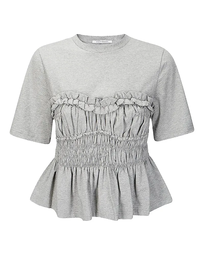 Cecilie Bahnsen Vilde ruffled peplum T-shirt - Grau Grau
