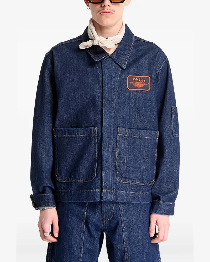 Dickies logo-patch denim jacket - Blau Blau