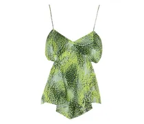 Camisole-Top mit Punkte-Print - Grün