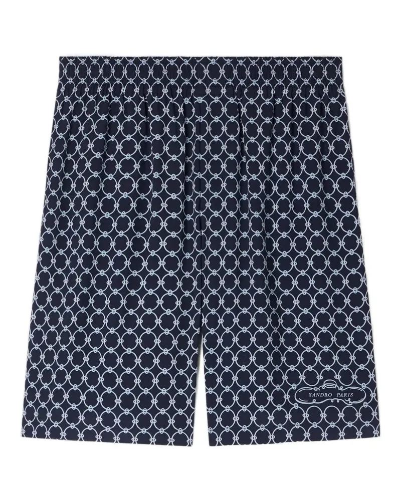 Sandro Shorts mit geometrischem Muster - Blau Blau