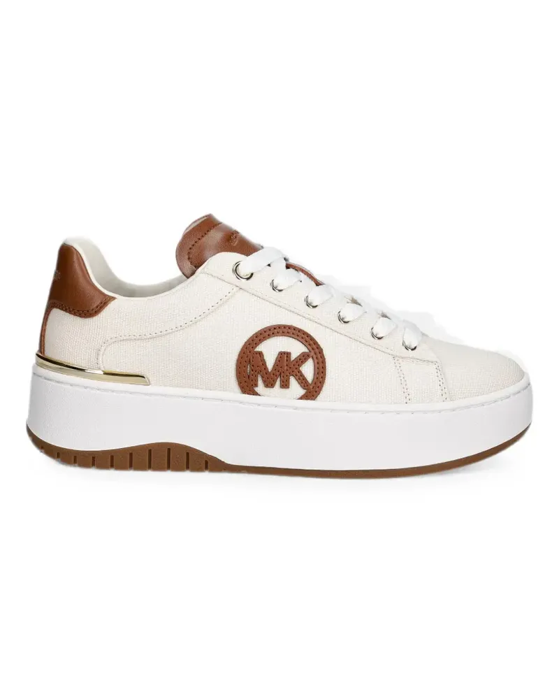Michael Kors logo-patch platform sneakers - Nude Nude