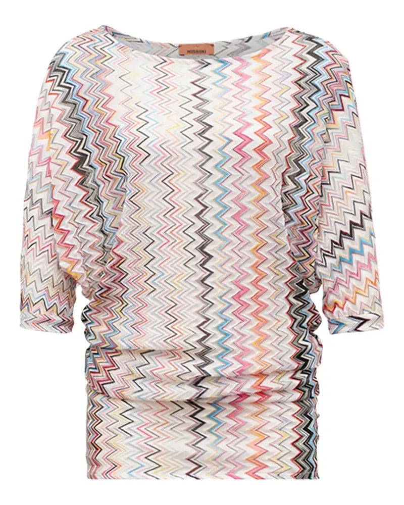Missoni Zickzackmuster-Oberteil mit Dreiviertelärmeln - Weiß Weiß