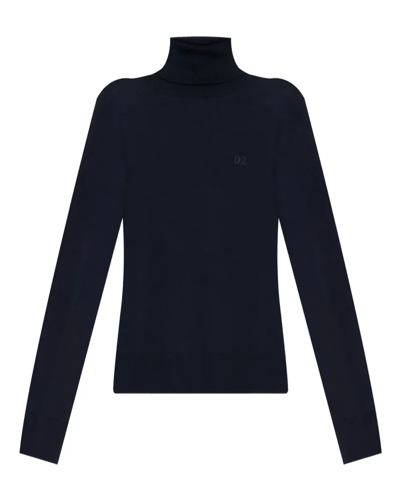 Dsquared2 Rollkragenpullover mit Logo - Blau Blau