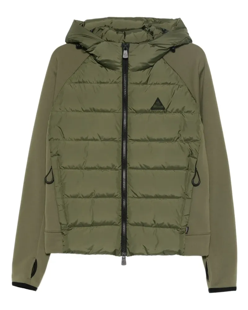 Moncler Gesteppte Jacke mit Logo-Patch - Grün Grün