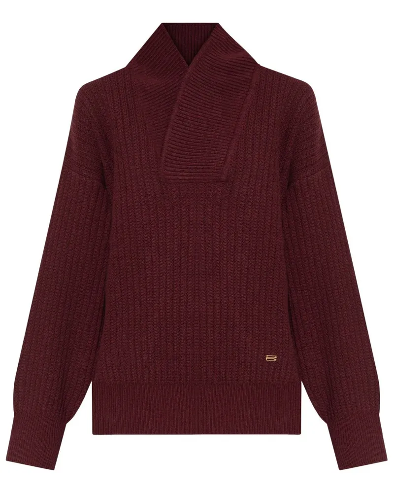 Victoria Beckham Pullover mit Schalkragen Rot