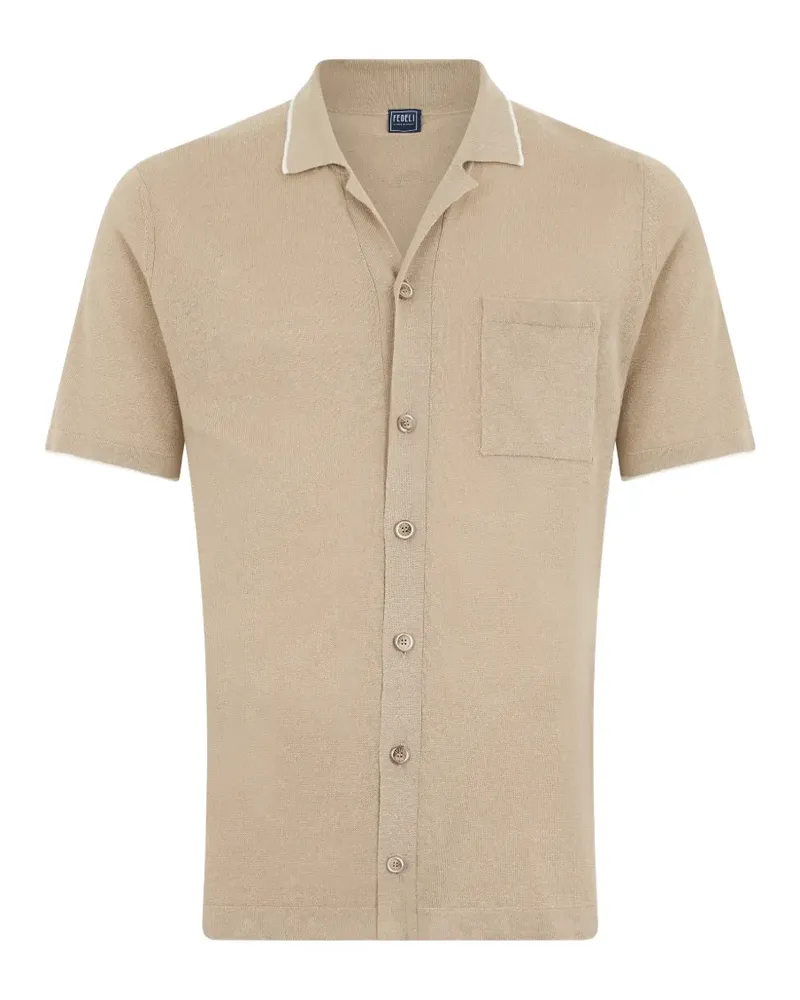 Fedeli short-sleeve button-up shirt - Nude Nude