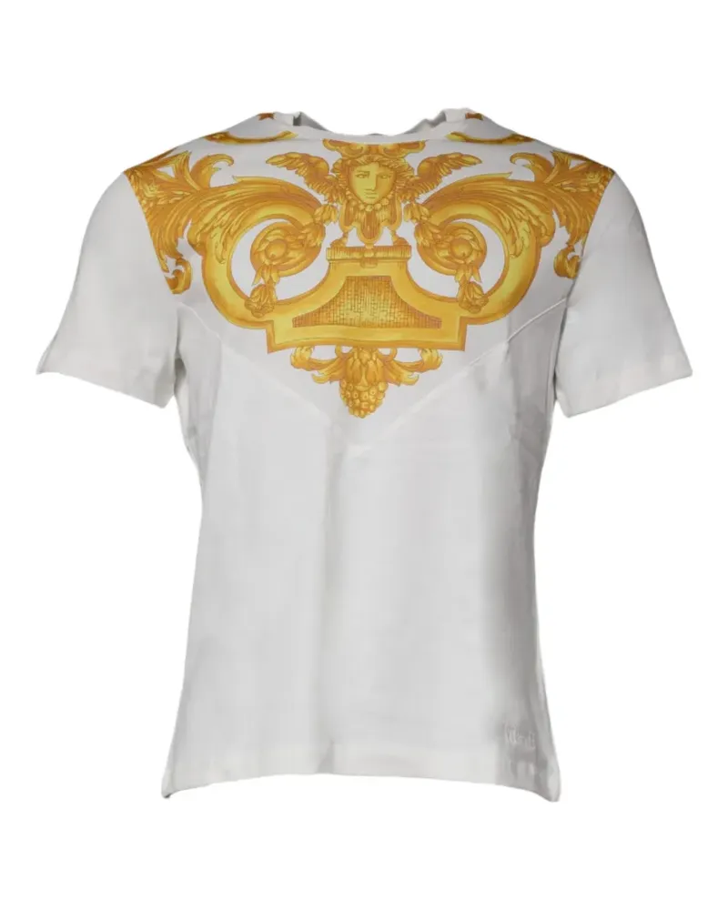 Versace T-Shirt mit Medusa-Barocco-Print - Weiß Weiß