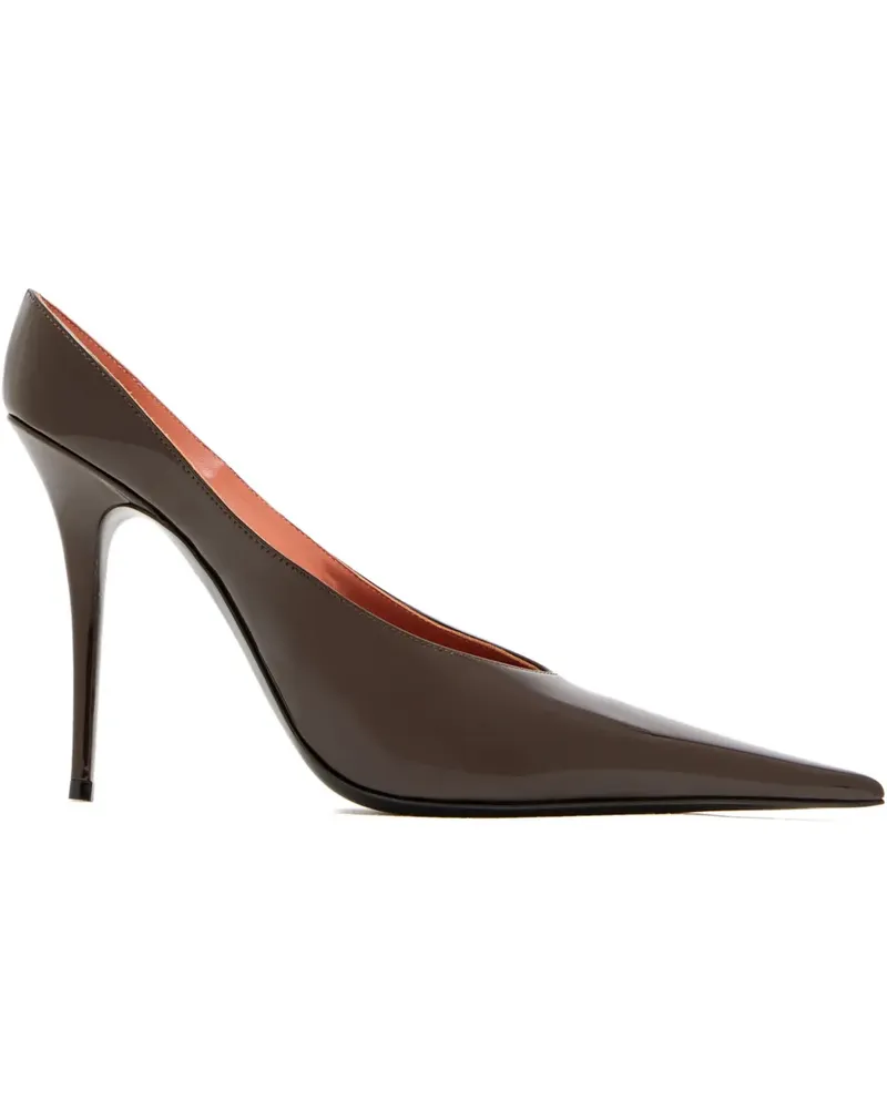 Amina Muaddi Anok Pumps mit spitzer Kappe 105mm - Braun Braun