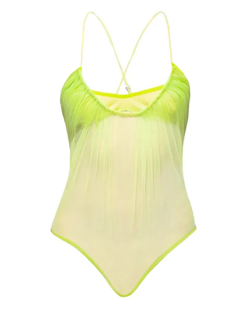 Nensi Dojaka Geraffter Cami Body - Gelb Gelb