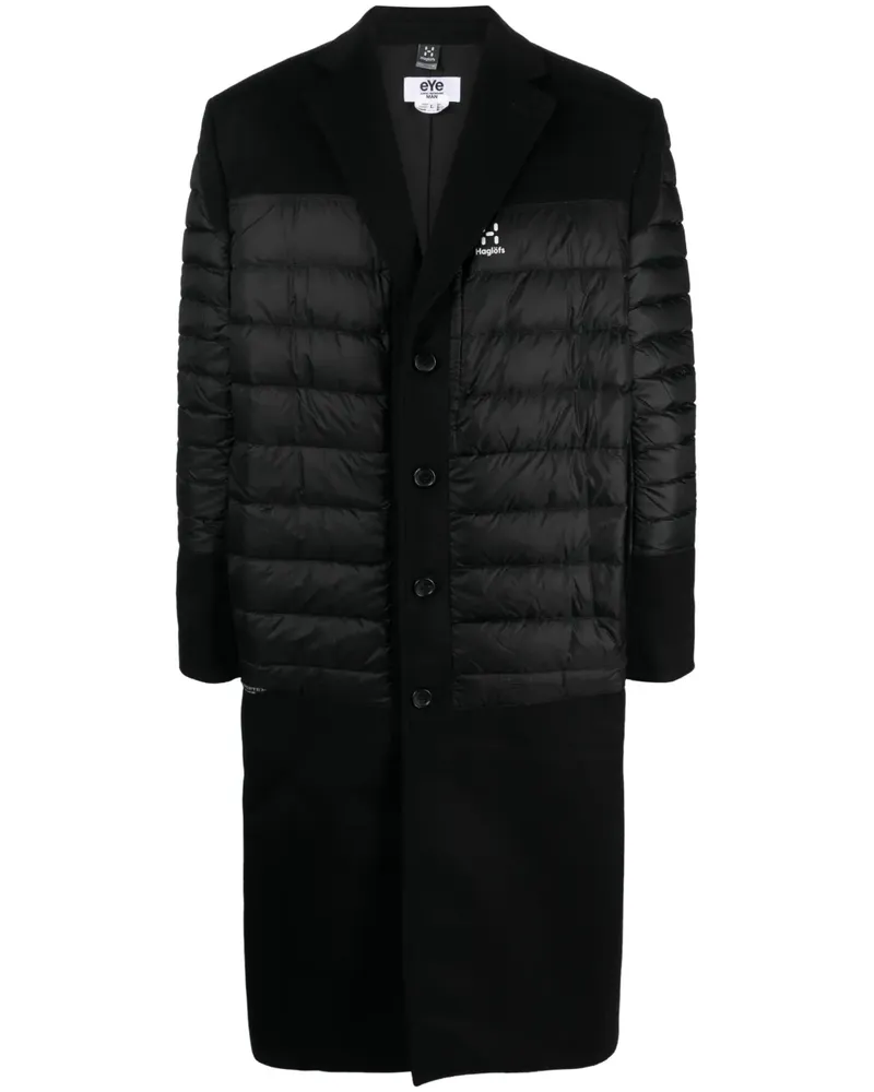 Junya Watanabe Gefütterter Mantel mit Logo-Print - Schwarz Schwarz