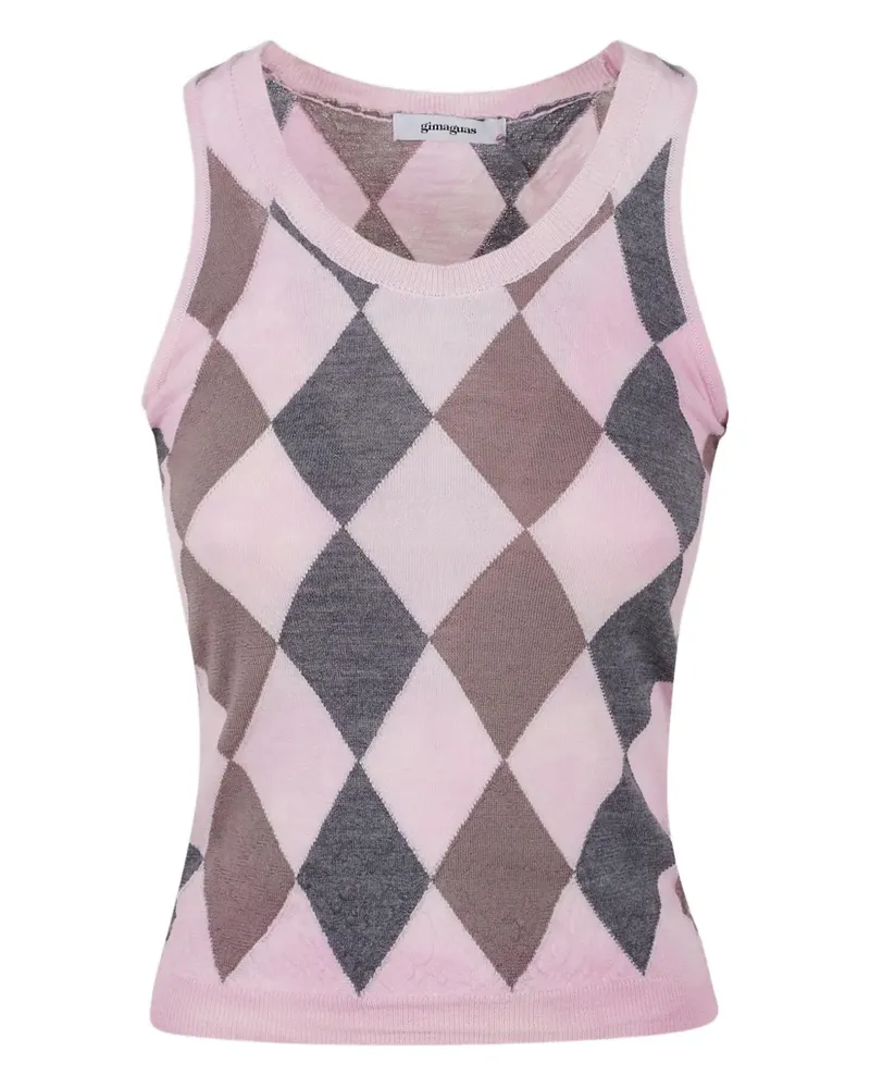 GIMAGUAS Oberteil mit Argyle-Muster - Rosa Rosa