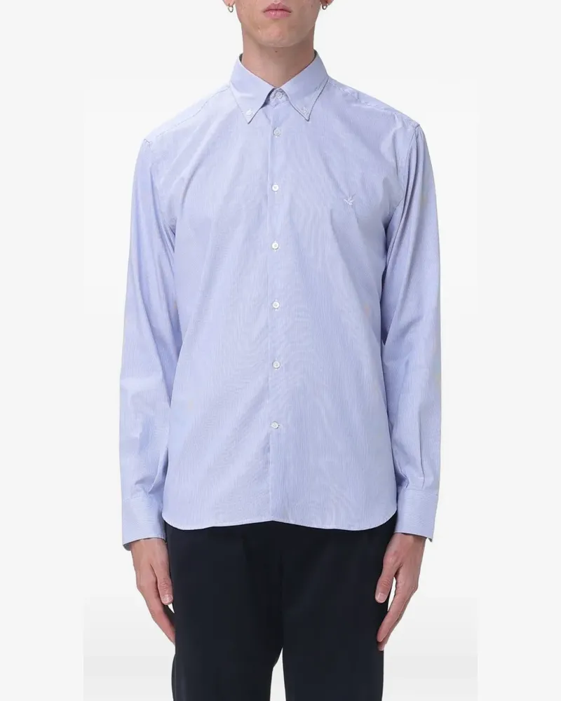 Brooksfield striped cotton shirt - Blau Blau