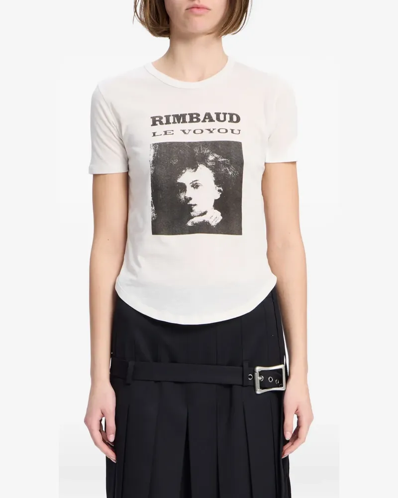 Ann Demeulemeester Le Voyou T-Shirt mit Print - Nude Nude