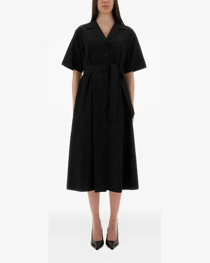 ASPESI Gürtel-Maxikleid mit Knöpfen - Schwarz Schwarz