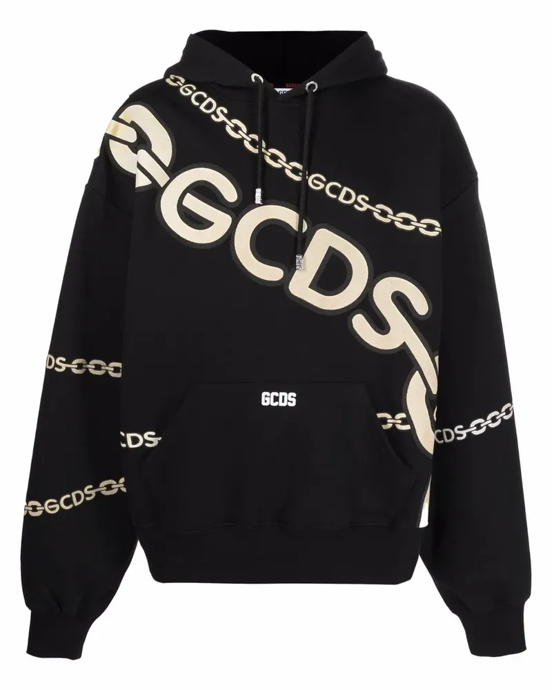 GCDS Hoodie mit Logo-Print - Schwarz Schwarz