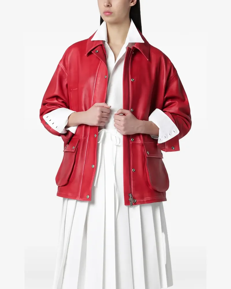 HALFBOY Lederjacke mit Knöpfen - Rot Rot