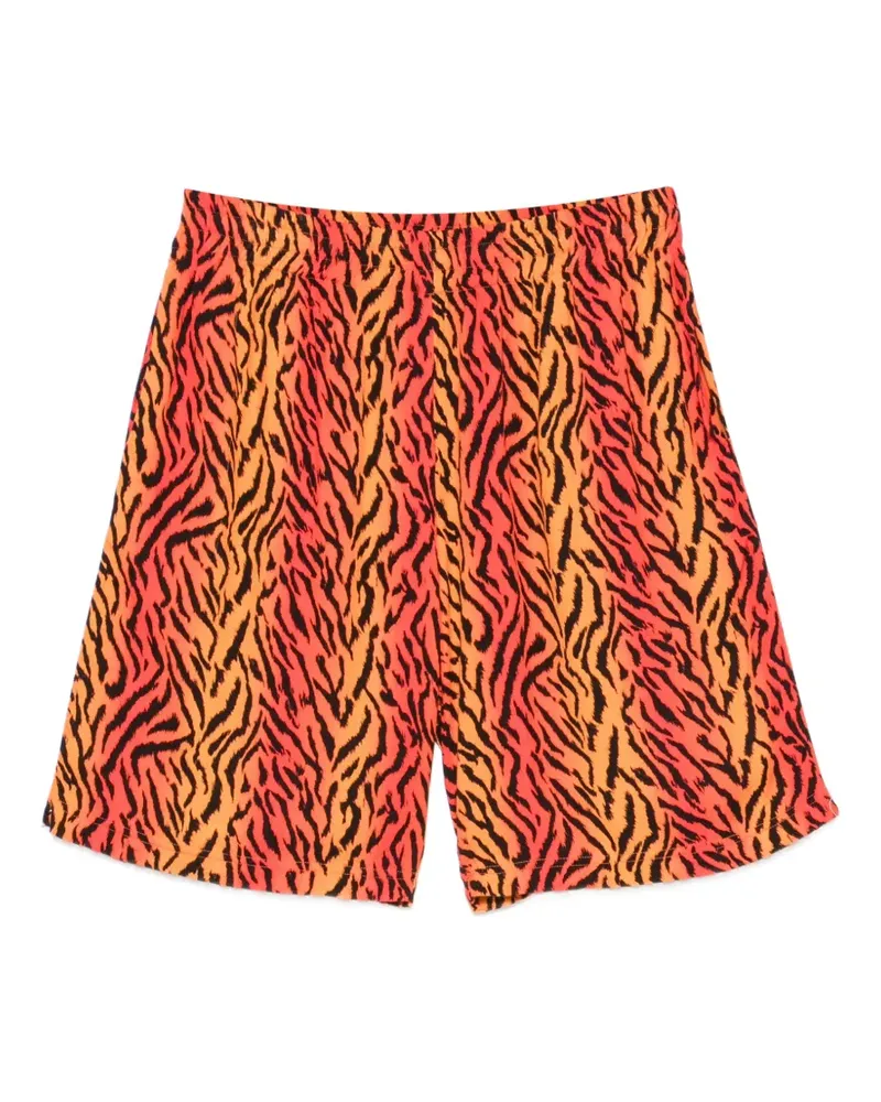Blue Sky Inn Gestreifte Shorts mit Tiger-Print - Orange Orange