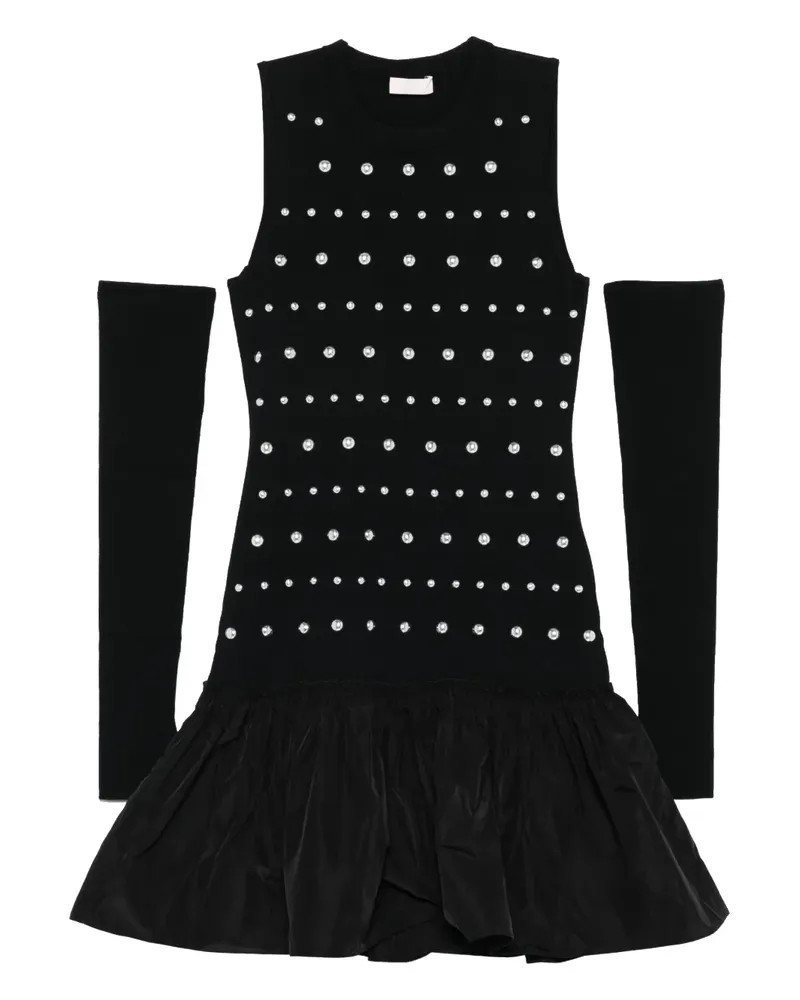 Liu Jo embellished ruffled mini dress - Schwarz Schwarz
