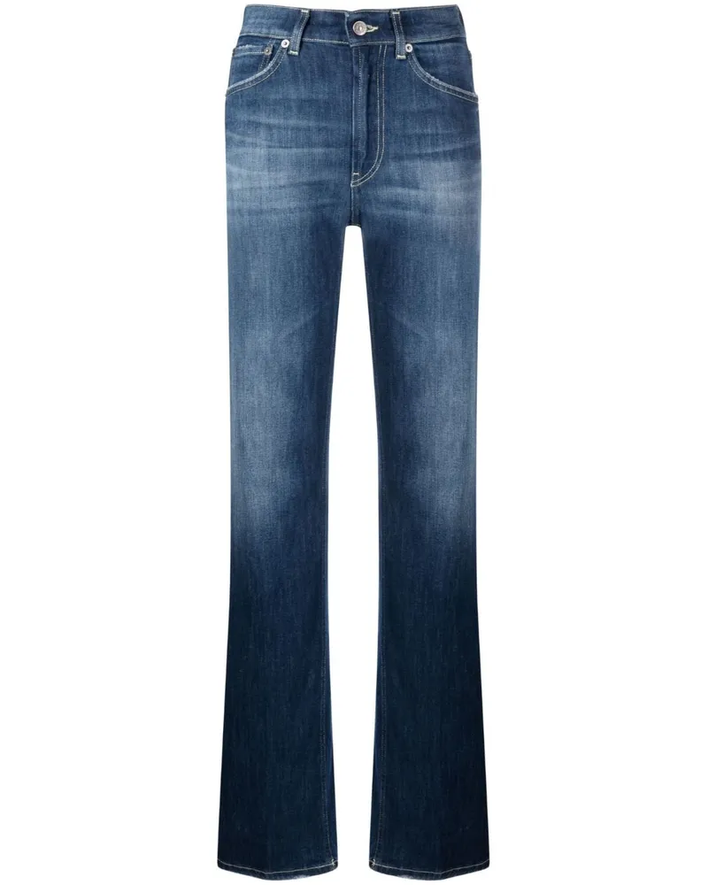 Dondup Gerade Jeans mit hohem Bund Blau