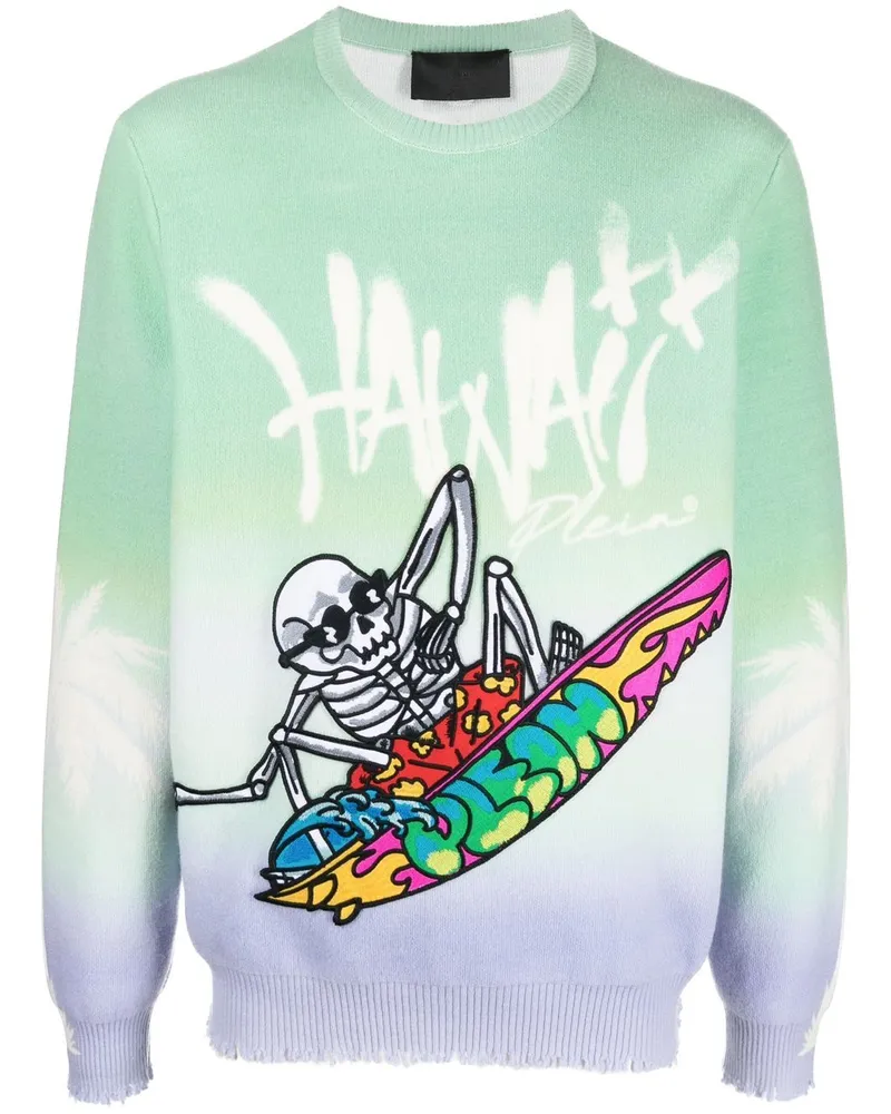 Philipp Plein Pullover mit Hawaii-Print - Grün Grün