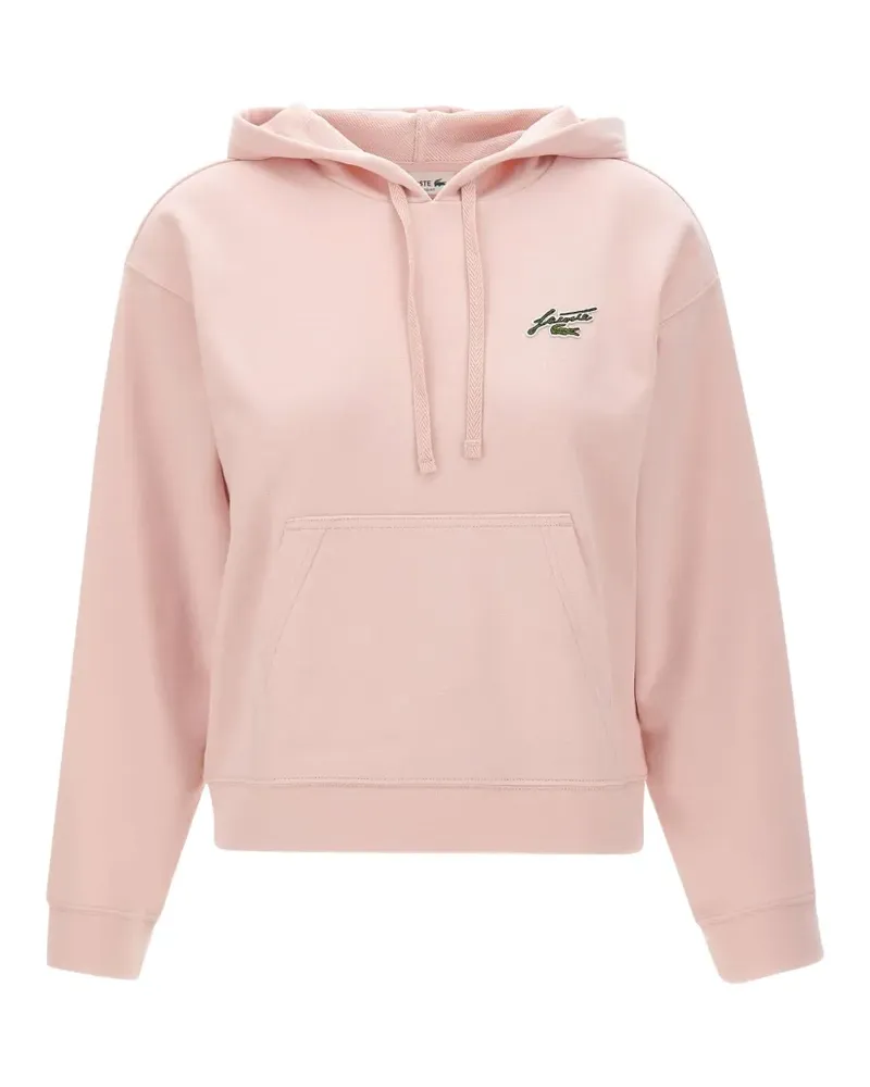 Lacoste Fleece-Hoodie mit Patch - Rosa Rosa