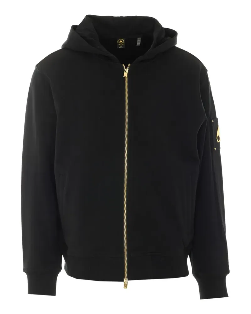Moose Knuckles logo-plaque zip-up hoodie - Schwarz Schwarz