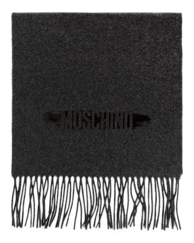 Moschino Schal mit Fransen - Grau Grau