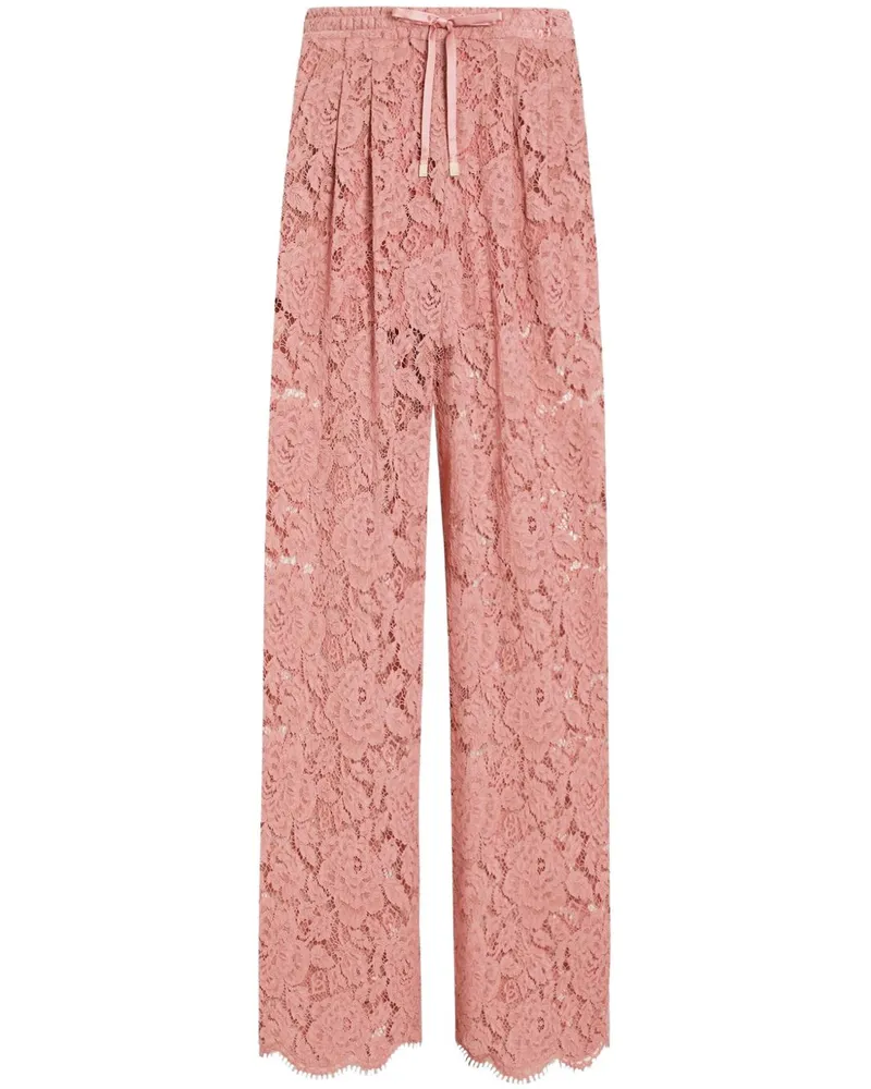 Dolce & Gabbana Hose mit Blumenspitze - Rosa Rosa