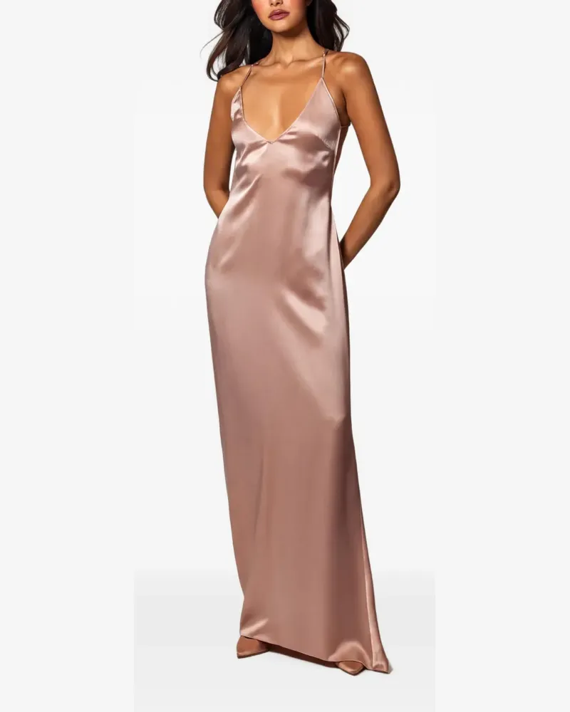 Kiki De Montparnasse Soie Kleid mit offenem Rücken - Rosa Rosa