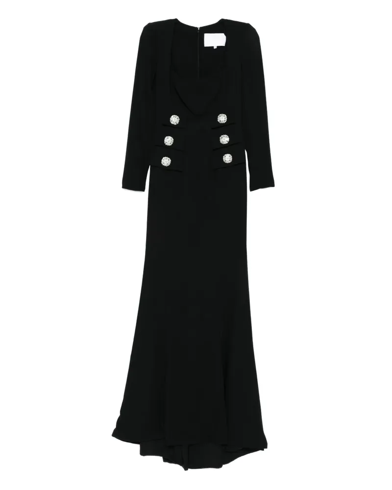 COSTARELLOS Kleid mit Zierknöpfen - Schwarz Schwarz
