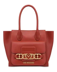 Moschino Mini-Tasche mit Herz-Kettenriemen Rot