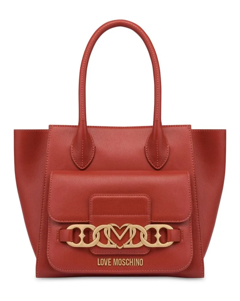 Moschino Mini-Tasche mit Herz-Kettenriemen Rot