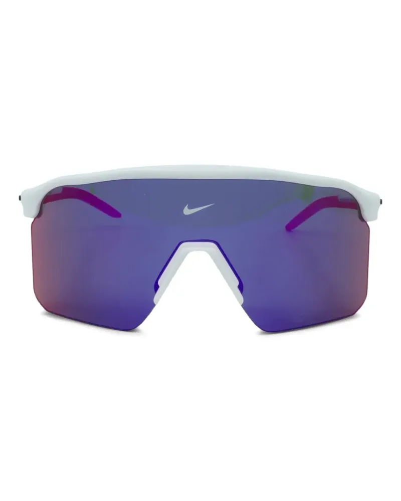 Nike Expedition Shield Team Sonnenbrille mit geometrischen Gestell - Weiß Weiß